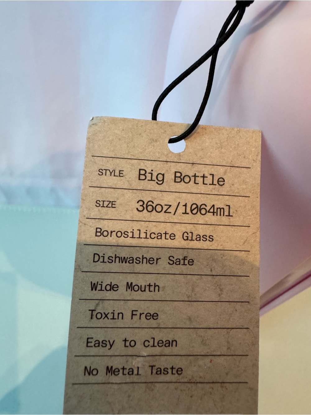 Bink Pink Silicone Straw  Glass  Water Bottle - Picture 4 of 9
